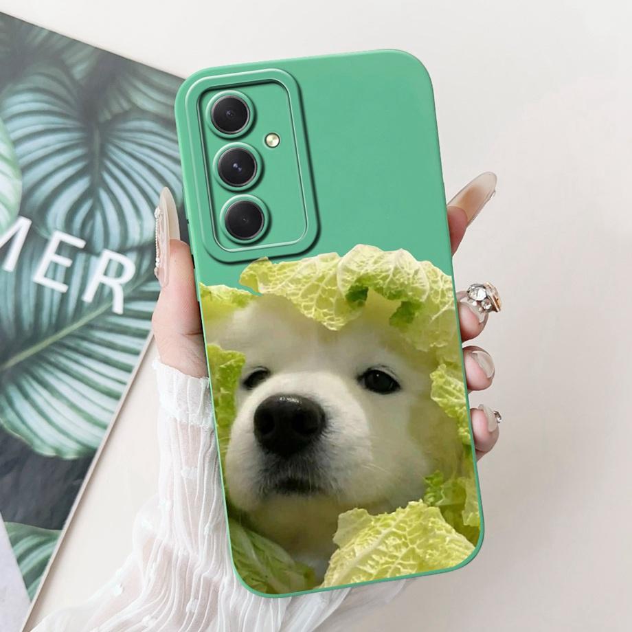 Phone Case For Samsung Galaxy A55 A54 5G Camera Shockproof Soft Liquid Silicone Bumper On Samsung A54 A 55 Funny Animals Meme