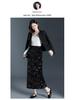 Winter Women's High-Waisted Velvet Sequin Bodycon Skirt - Stylish, Slimming, and Hip-Covering Design