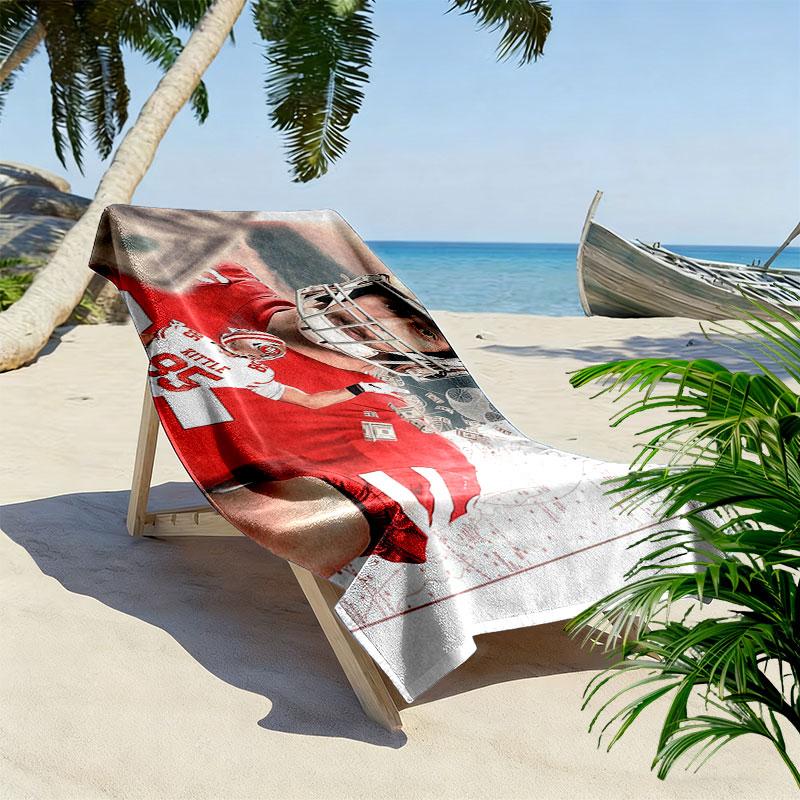 George Kittle Print Beach Towel, Large Soft Quick Dry Towel for Beach Camping Swimming