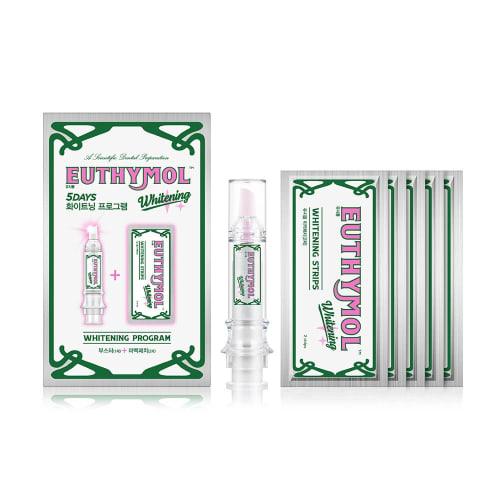 EUTHYMOL Whitening Program (Booster + 5-Pack Set) Teeth Brightening, Fast Results, Whitening Sheets, Teeth Whitening