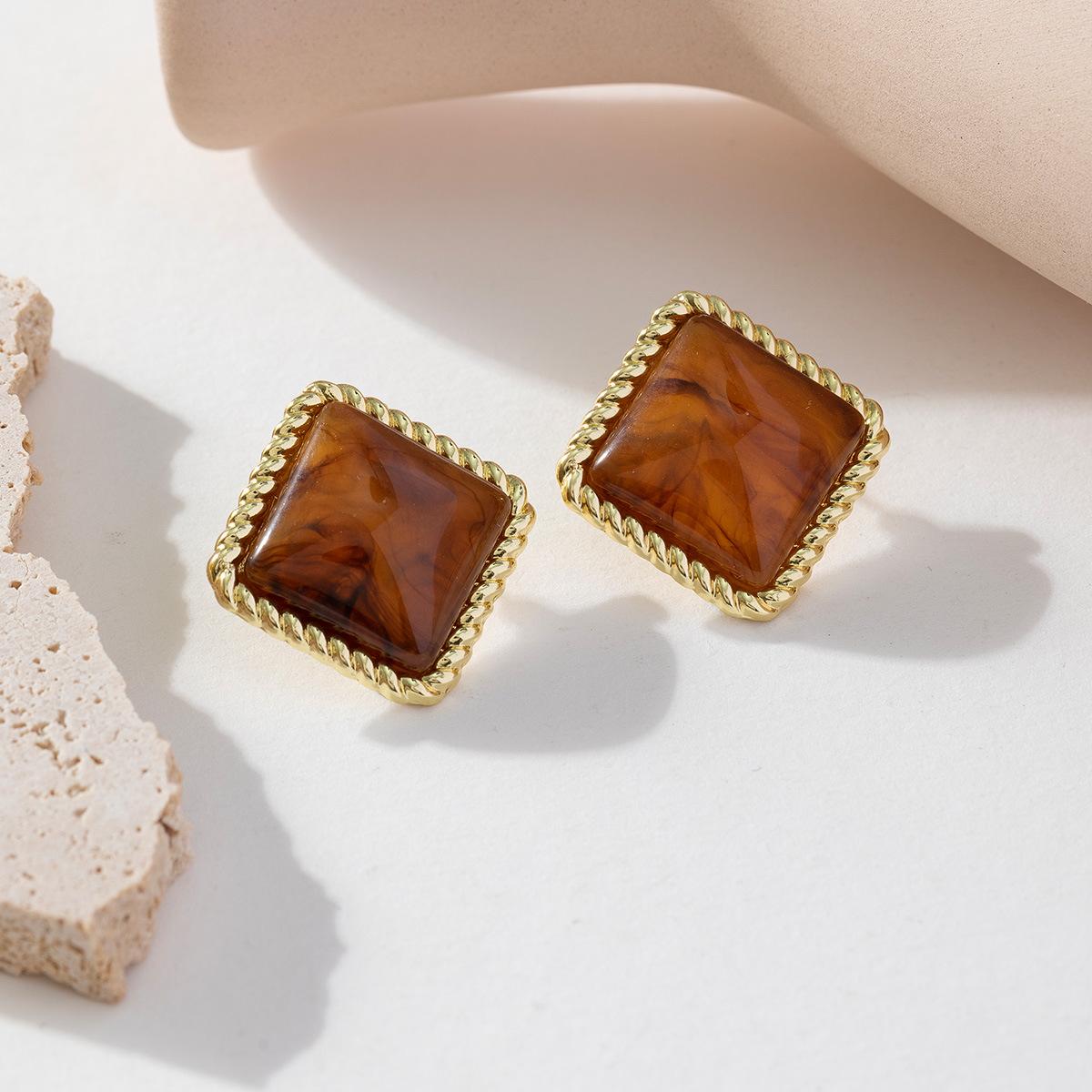 

Ретро геометрические кофейные серьги-гвоздики модные акриловые серьги для женщин ушные пряжки ювелирные изделия для вечеринок аксессуары подарки синий