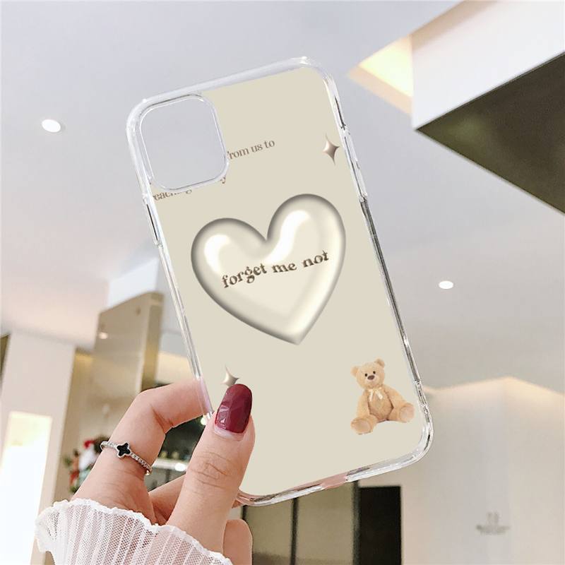 Uroczy Prosty Pokrowiec na Telefon dla iPhone 11 12 13 Pro Max 6s 7 8 Plus X Xr Xs Max Se2020 13mini Przezroczysty Pokrowiec