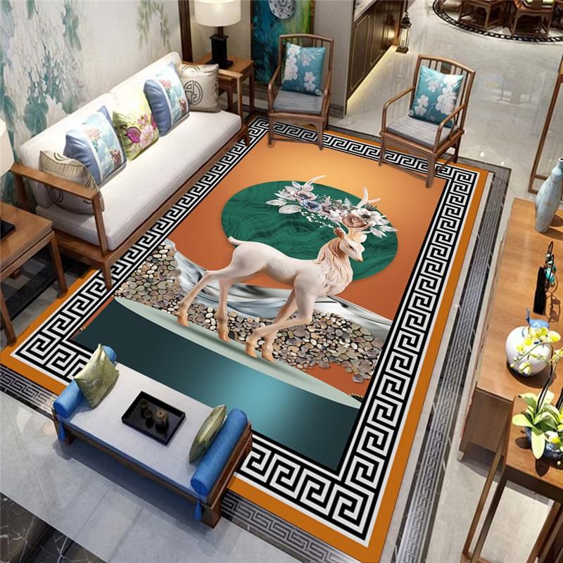 Traditional Chinese Style Area Rug Door Mat For Living Room Study Bedroom Tea Room Sofa Cushion Home Use