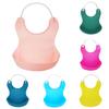 Baby Cute Solid Color Leak-Proof Silicone Drinking Eating Bib Feeding Apron