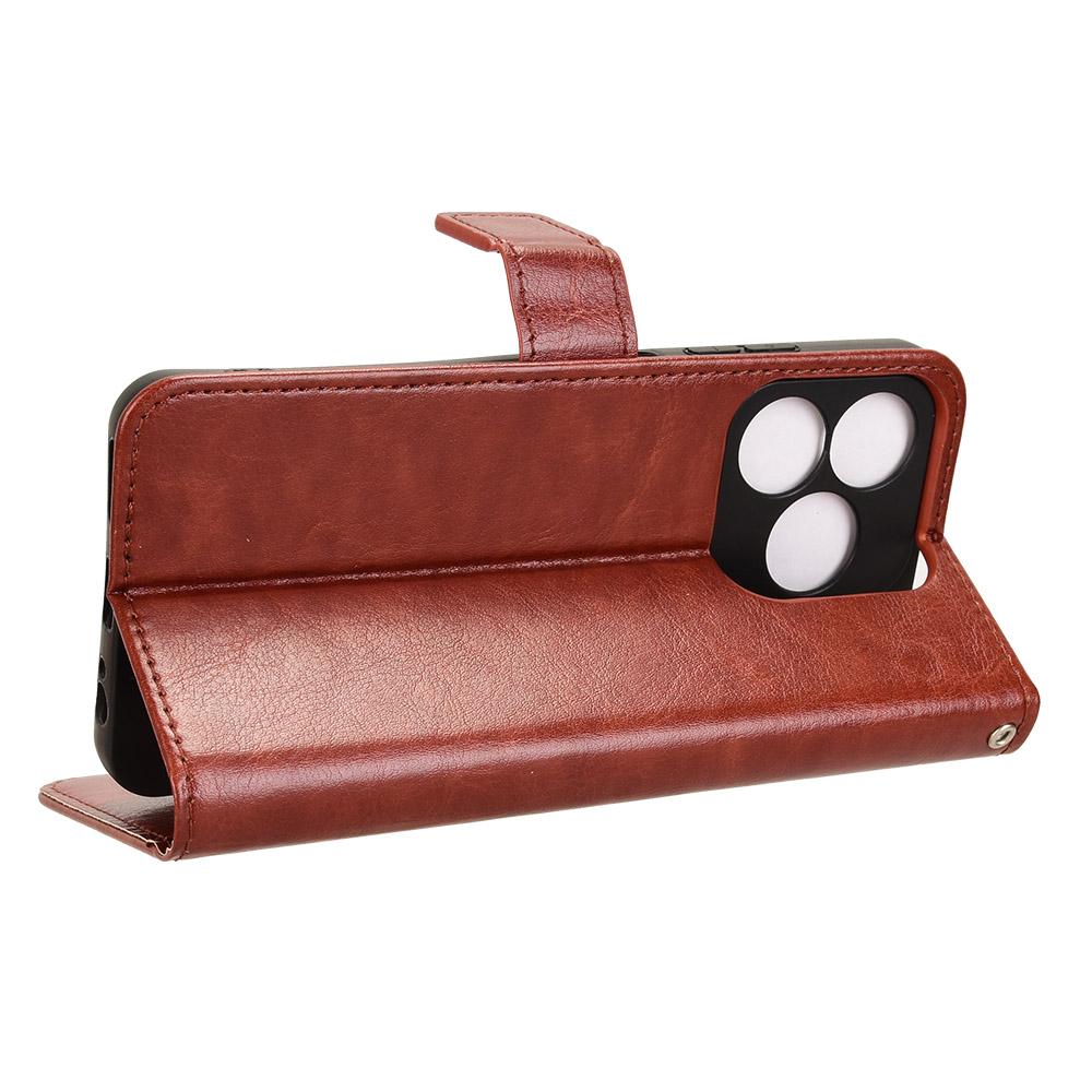 For ZTE Axon 60 (ZTE Blade V60) Leather Phone Case Wallet Crazy Horse Texture