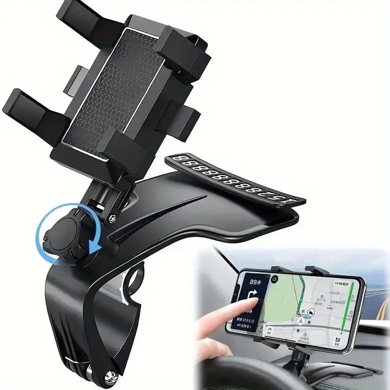 

Dashboard Phone Mount: Easy-Clip Panel Holder for GPS Navigation and Secure Viewing чёрный
