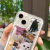 Cute Cats Dogs Transparent Phone Case For iPhone 16 Case iPhone 16 Pro Max 11 12 13 16Plus 15 Pro X XR XS Max Shockproof Cover