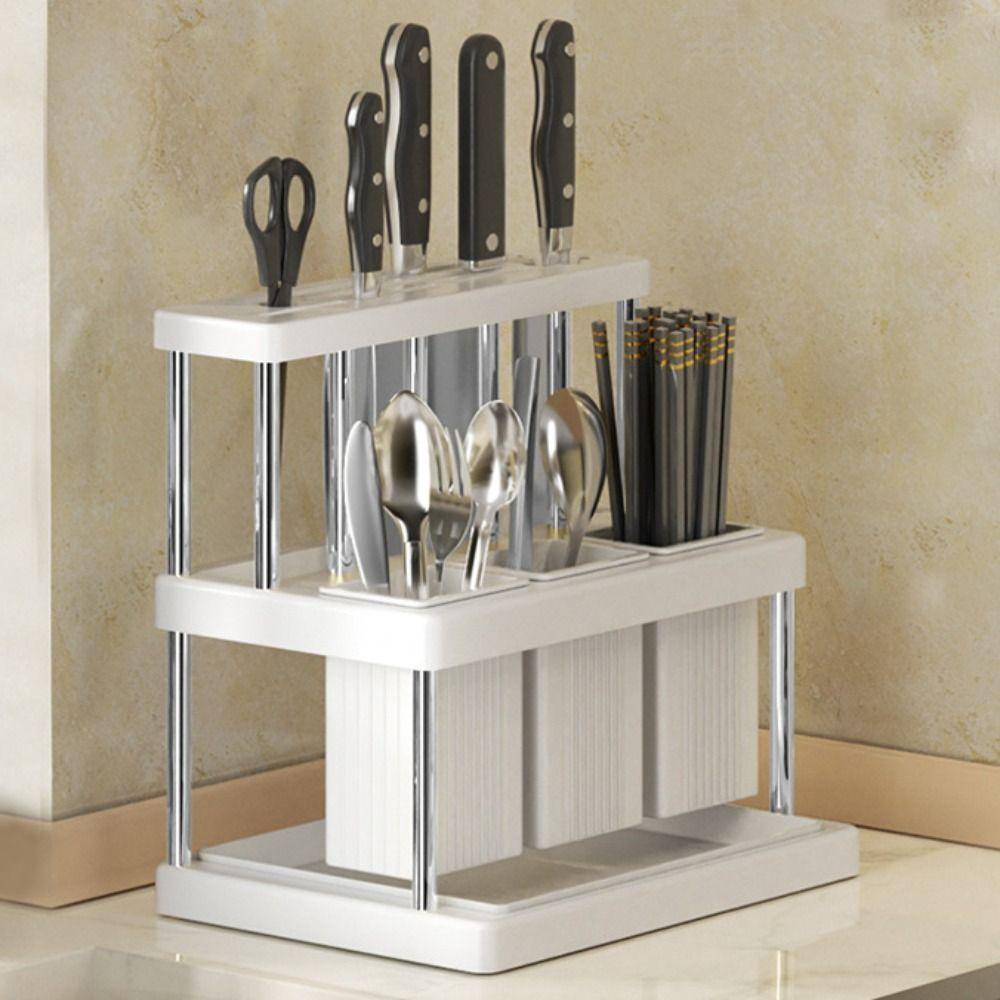 Space Saving Kitchen Cutlery Holder Chopstick Storage Rack  Countertop