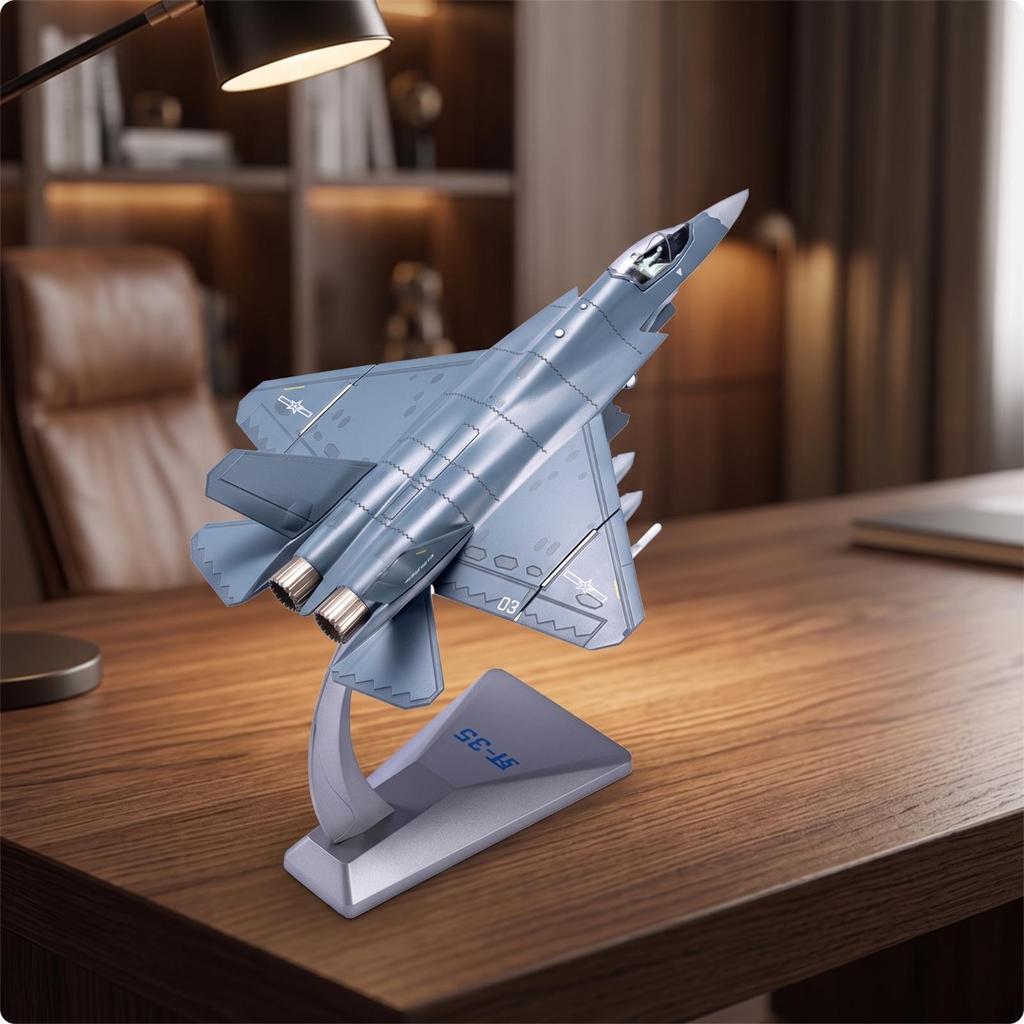 Fighter Jet Model with Display Stand 1:72 Scale Airplane Engravable for