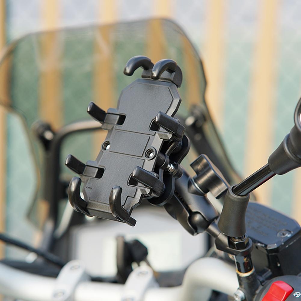 Electric Bicycle Navigation Holder 360 Rotation Handlebar GPS Navigation Bracket with Shock Absorber Adjustable for 4.7-7.1 Inch