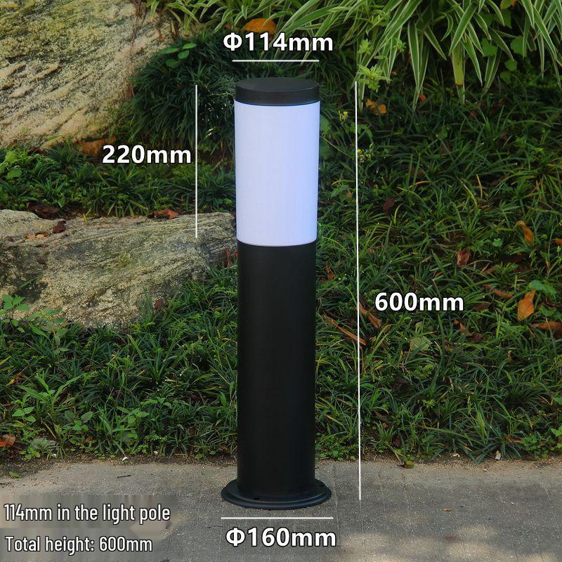 Stainless Steel LED Garden Lights - Waterproof Outdoor Cylindrical Ground Lights for Villas and Courtyards.