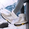 TUINANLE Chaussures d'hiver pour femmes Bottes de neige longues en peluche Bottines à plateforme pour femmes Chaussures chaudes en coton pour couples