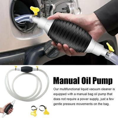 Multifunktionaler Flüssigkeitssauger Handpumpe Benzinpumpe Transferpumpe Kraftstoffpumpe Metallschlauchschelle Auslaufsicher Öl Wasser Diesel
