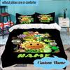 Custom Name Zombies Battle Bedding Set 3pcs, Bedding Set Including 1pc Duvet Cover And 2pcs Pillowcases for Bedroom, Dormitory Gift