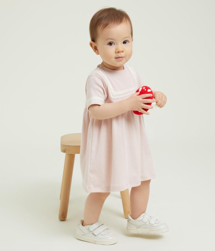 Sailor Collar Short Sleeve Dress A0A1R Light Pink 18 Months 81cm [Petit Bateau]