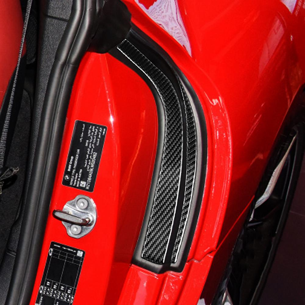 4PCS Carbon Fiber Look Door Decoration Cover Trim For Toyota Supra A90 2019-2022