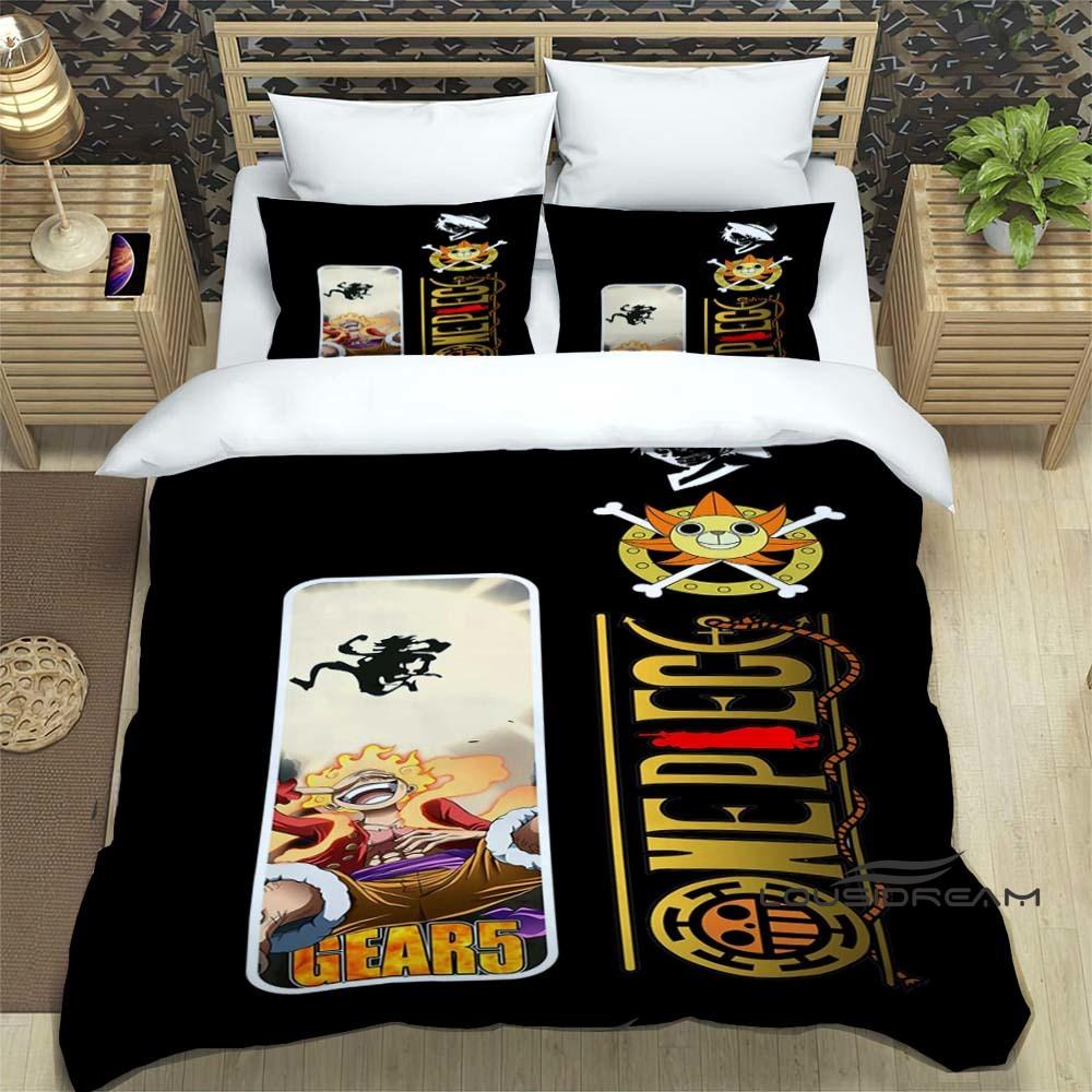 

ONE PIECECartoon Monkey D. Luffy bedding set (duvet cover and pillowcases), extra-large/large size, machine washable, a holiday 135x200cm