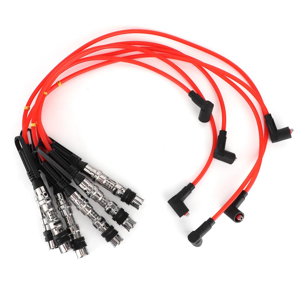 6Pcs Ignition Cable Spark Wire Cord 1J0998031 Fit for Corrado VR6 2.8 2.9 with Pull Rod
