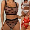 European & American Sexy Mesh Print Lingerie Set - Hot-Selling, Passionate Fun for Women