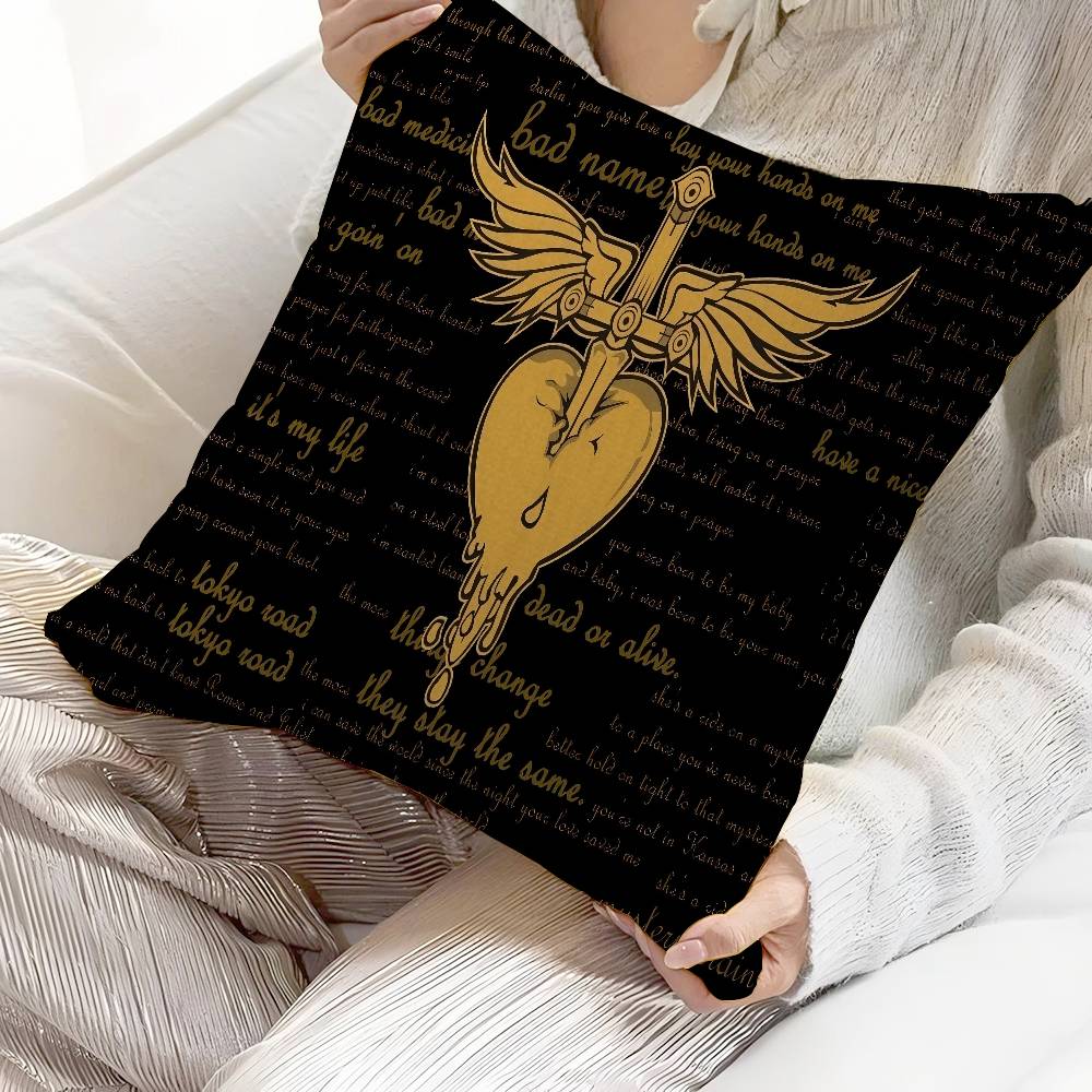 B-Bons J-Jovi Cushion Cover Pillow Cover Decor Pillowcase Printed Cushion Case For Couch