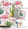 Tropical Flamingo Shower Curtain Green Cactus Succulent Flower Spring Botanical Pineapple Watercolor Beautiful Big Bird Shower