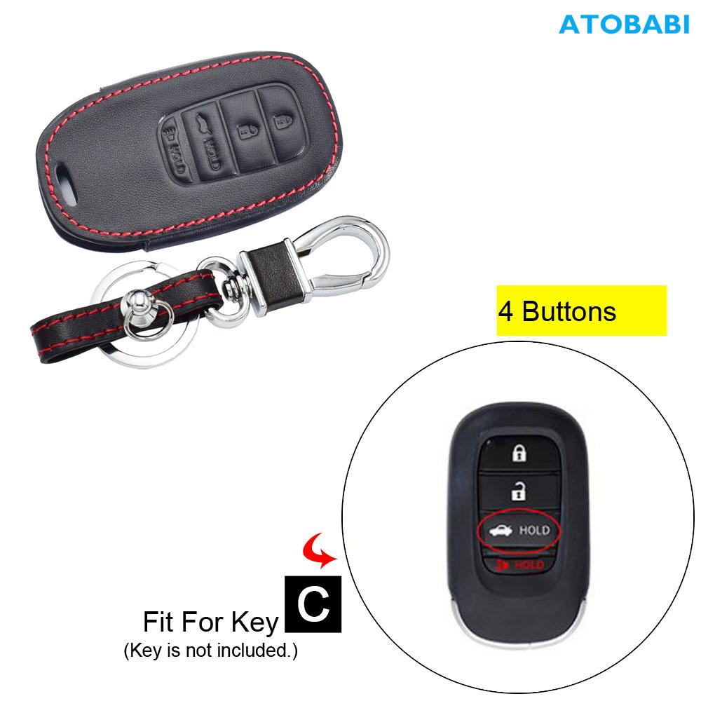 Leather Car Key Cover Bag For Honda Cr-V Crv Civic Accord Pilot Hr-V Pilot Sport Remote Fobs Shell Case Accessory
