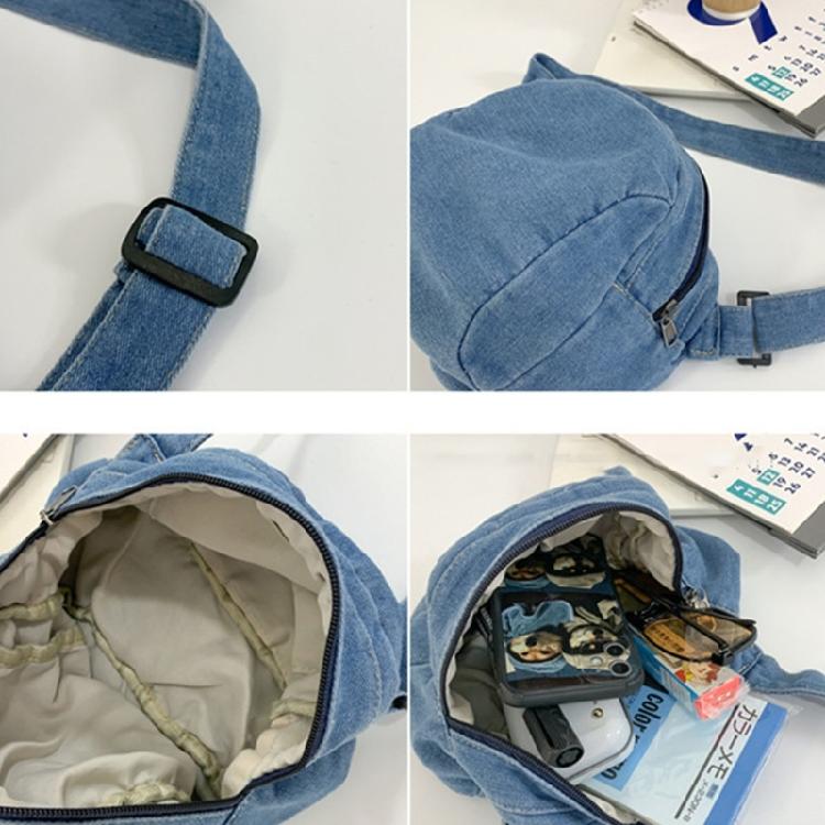 Denim Shoulder Bag Casual Handbag Women Girls Men Travel Crossbody Bag Tote Bags