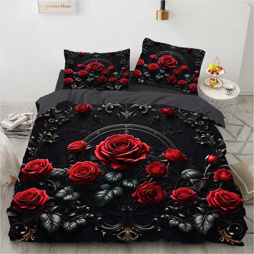 Luxury Flower Bedding Set Cartoon Comforter Sets Double Queen King Twin Full Size Duvet Cover Set Kids Girls White Bed Linen