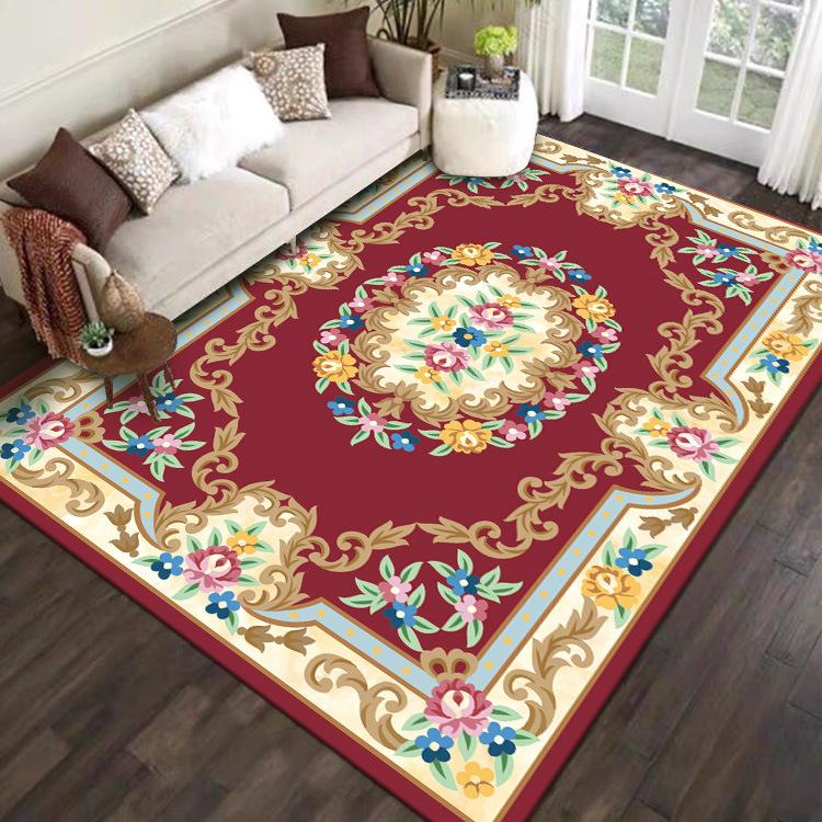 Teppich Wohnzimmer Großflächiger Teppich Schmutzabweisend und Pflegeleicht Retro Fußmatte