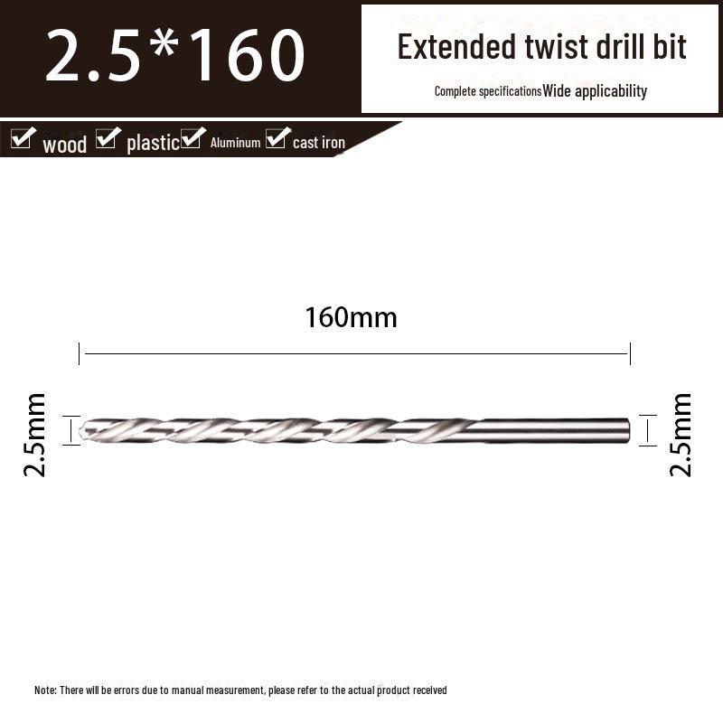 Hongding Extra Long HSS Twist Drill Bit - 4mm X 160/200/300mm