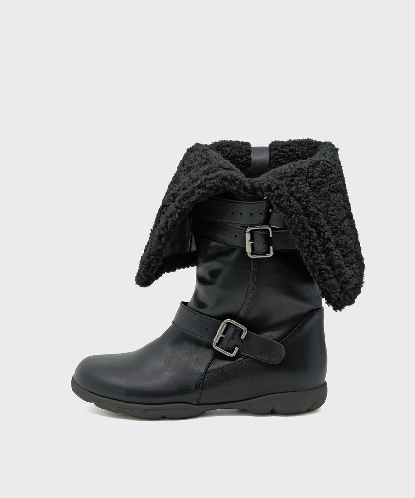 Foggy Moody Ember 0034. Belted Fur Boots - 2Colors