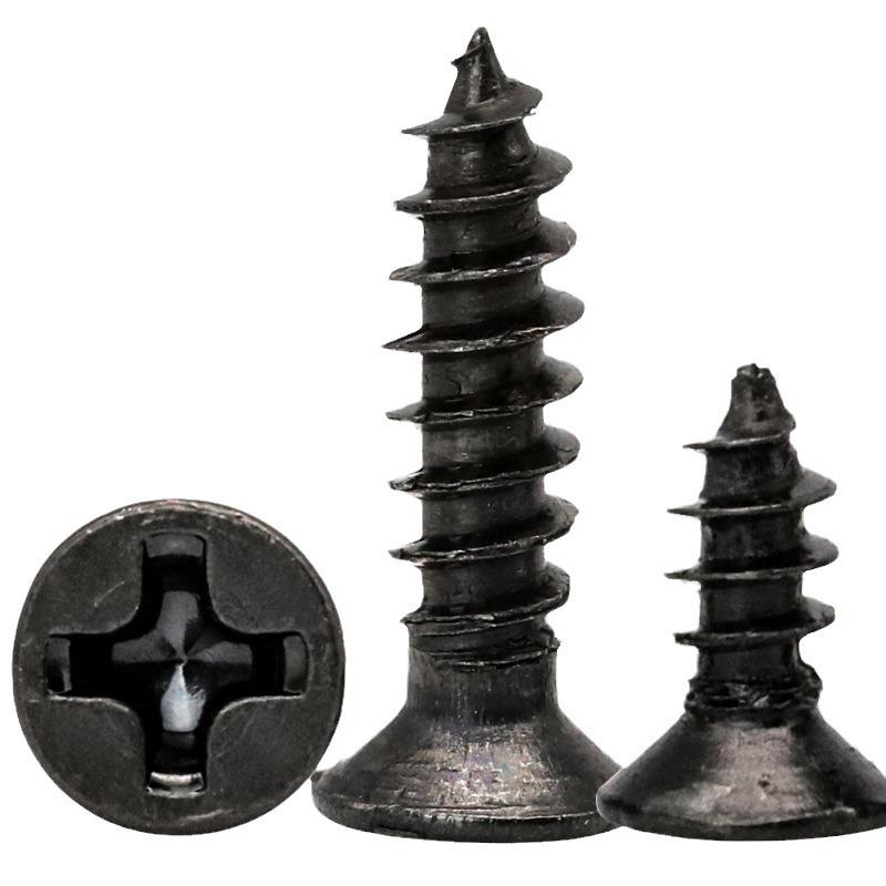 FA Black Carbon Steel Countersunk Self-Tapping Screws M2/M3/M4 - Small Flat Head