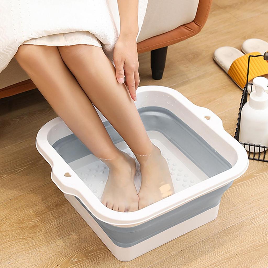 Foot Basin Basin For Soaking Feet 168 Massage Convex Points Foldable Anti-Slip Bucket Large Size For Hotel Car Cleaning Men