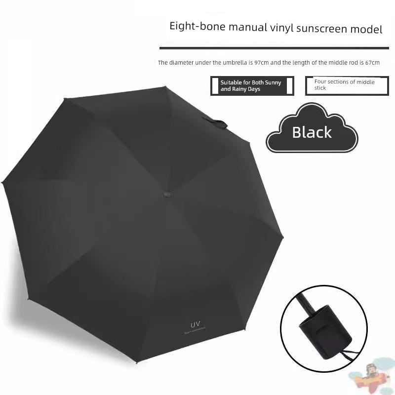 Carbon Fiber Umbrella, Light Luxury Carbon Fiber Frame, Large Size, Ultra-Light Sun Protection Umbrella, Dual-Use for Sun and Rain, Black Coating