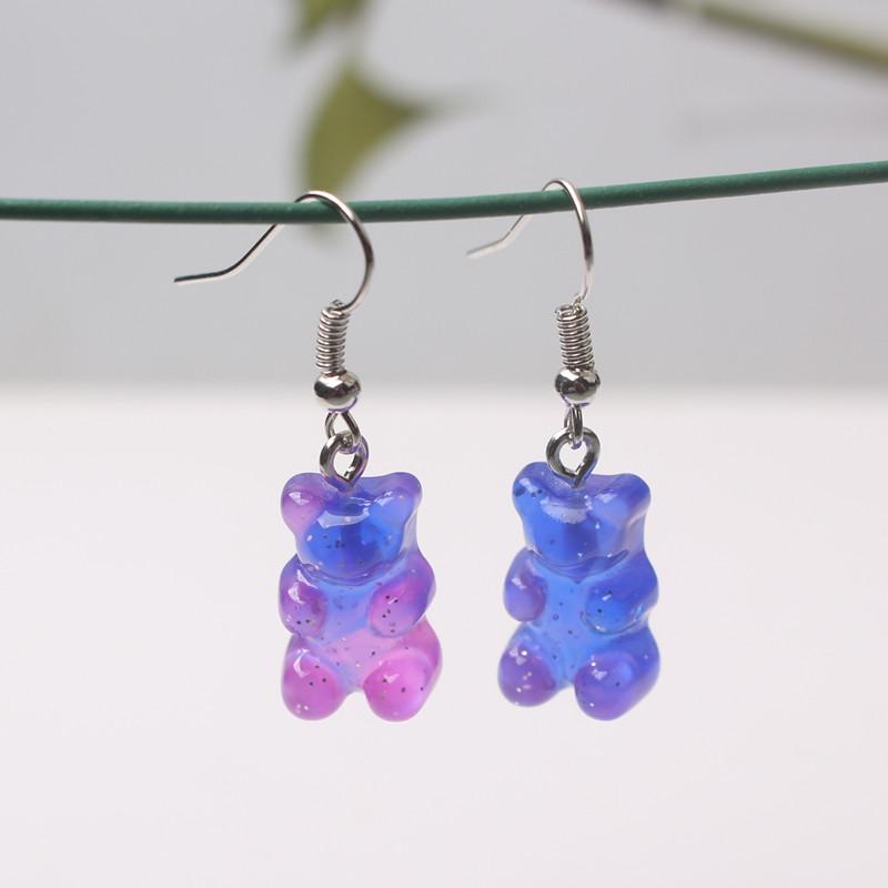 Cute Acrylic Pendants Hook Earrings Sequins Beer Bottle Women Dangle Earrings Korean Fashion Bear Small Earrings Pendientes