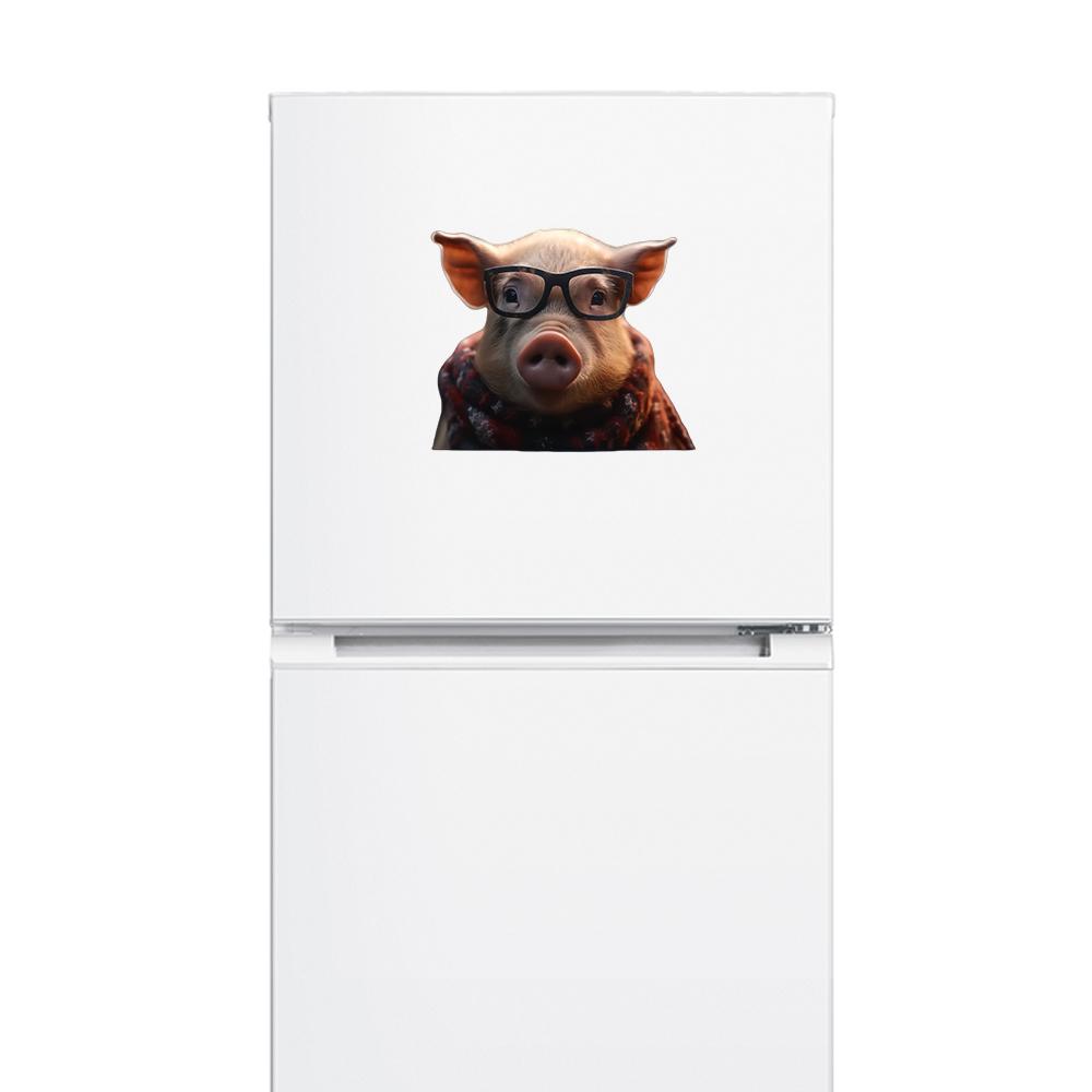 1PC 2D Flat Stickers Pig Animal Car Stickers Luggage Refrigerator Wall Stickers Laptop Toilet Stickers