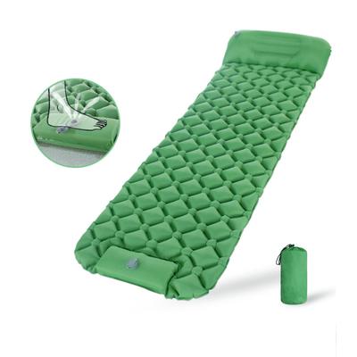 Inflating Sleeping Pad Mattress for Camping / Inflatable Camping Bed with Built-in Foot Pump for Tent