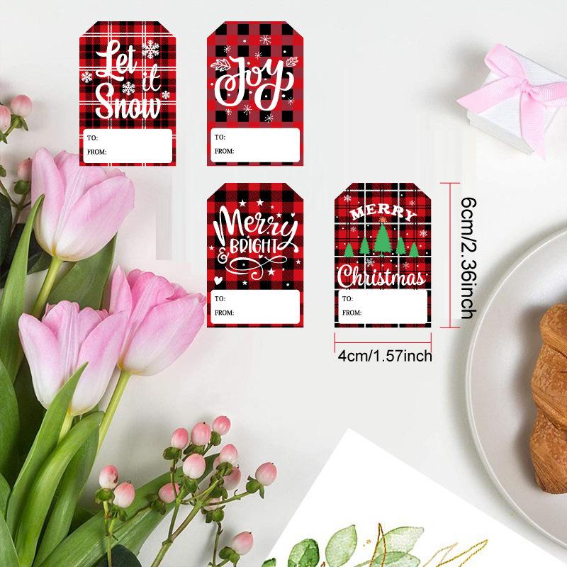 500 Blatt/Set, 2,36 * 1,57 Zoll, Weihnachts-Stil, Rollenverpackung, Feiertags-Dankeschön-Dekorationsaufkleber, Geschenkverpackung, Handgefertigte Bastelarbeiten