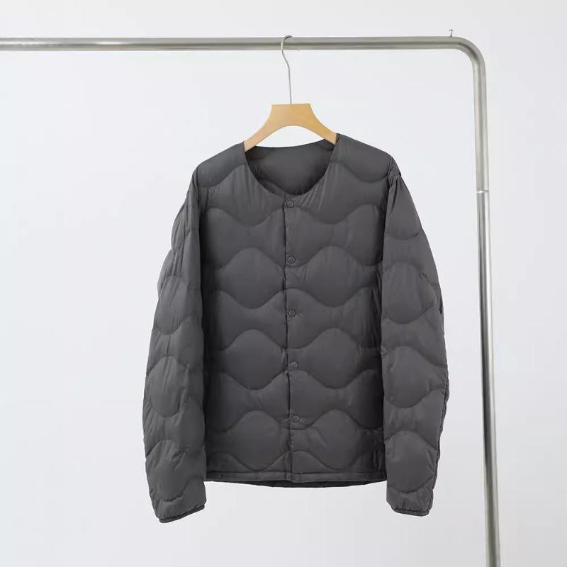 New Light and Thin Down Liner Winter Men's Collar Thin Portable Loose and Versatile Warm White Duck Down Long-sleeved Jacket