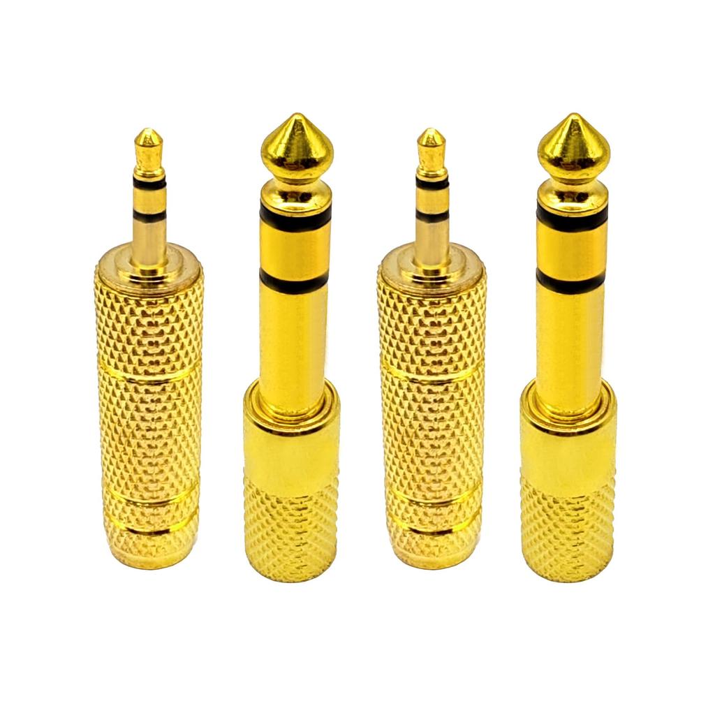 Voluty Tek Male to Female Female to Male Audio Adapter for 3.5mm 6.35mm Adapter, 1/4" 1/8" Guitar/Headphones, 4-Pack