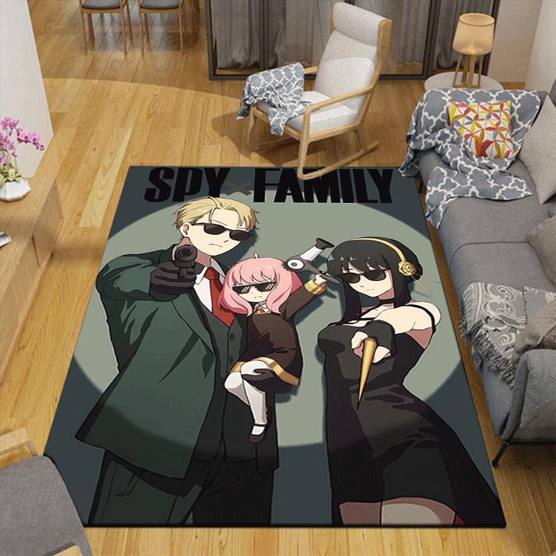 1pc Spy Family Pattern Area Rug, Anti Slip Non Shedding Stain Resistant Carpet