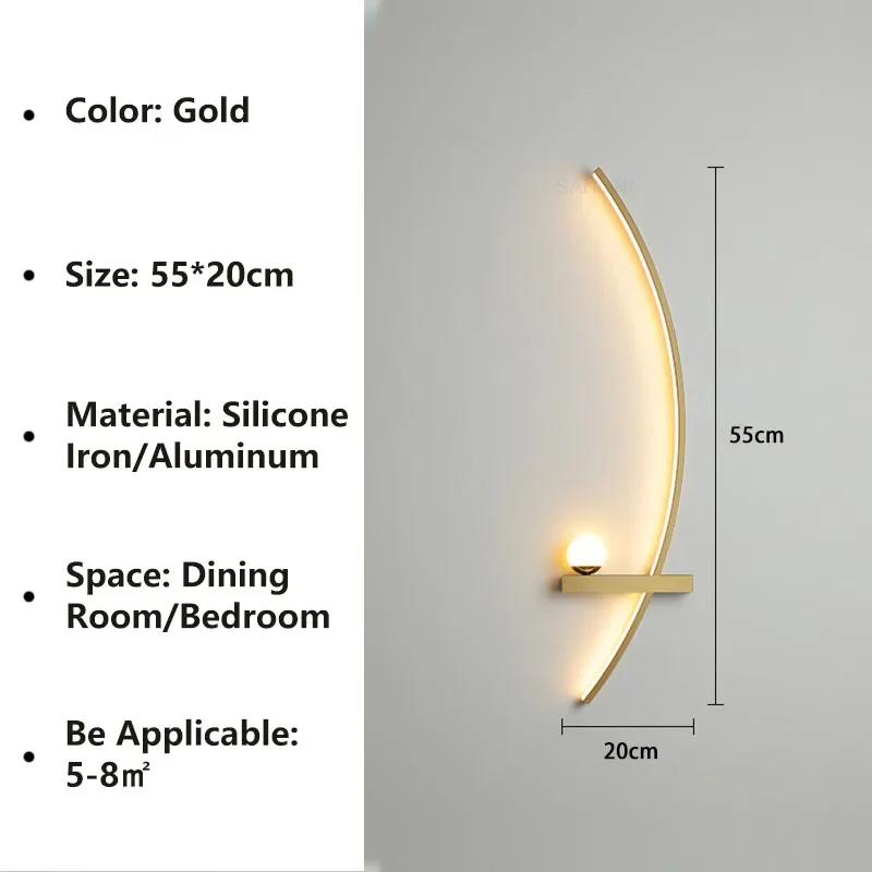 Nordic LED Wall Lamp Stripes Wall Sconce for Bedroom Bedside Living Room Study Stairs Home Decor Indoor Lighting Fixture Luster