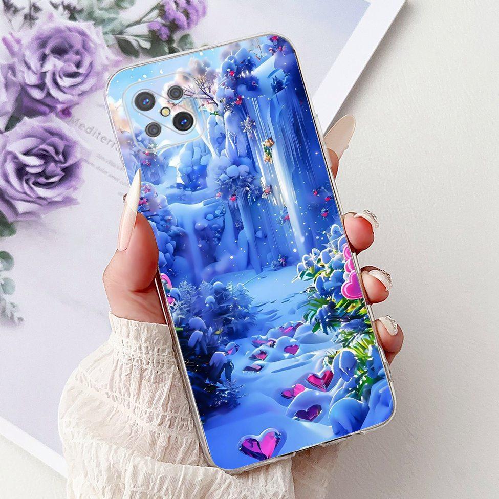 Clear For Oppo Reno 4Z 5G Case Cover CPH2065 Cute Cat Fashion Flowers Painted Soft Back Cover For Oppo Reno4 Z 5G Phone Case
