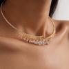 Shining Bridal Tassel Necklaces Crystal Neck Chain Choker Water Drop Rhinestone Jewelry  Women