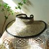 Holiday Small Fresh Seaweed Salty Grass Woven Empty Top Straw Hat Men And Women Summer Sunshade Sun Protection Beach Big Brim Straw Hat