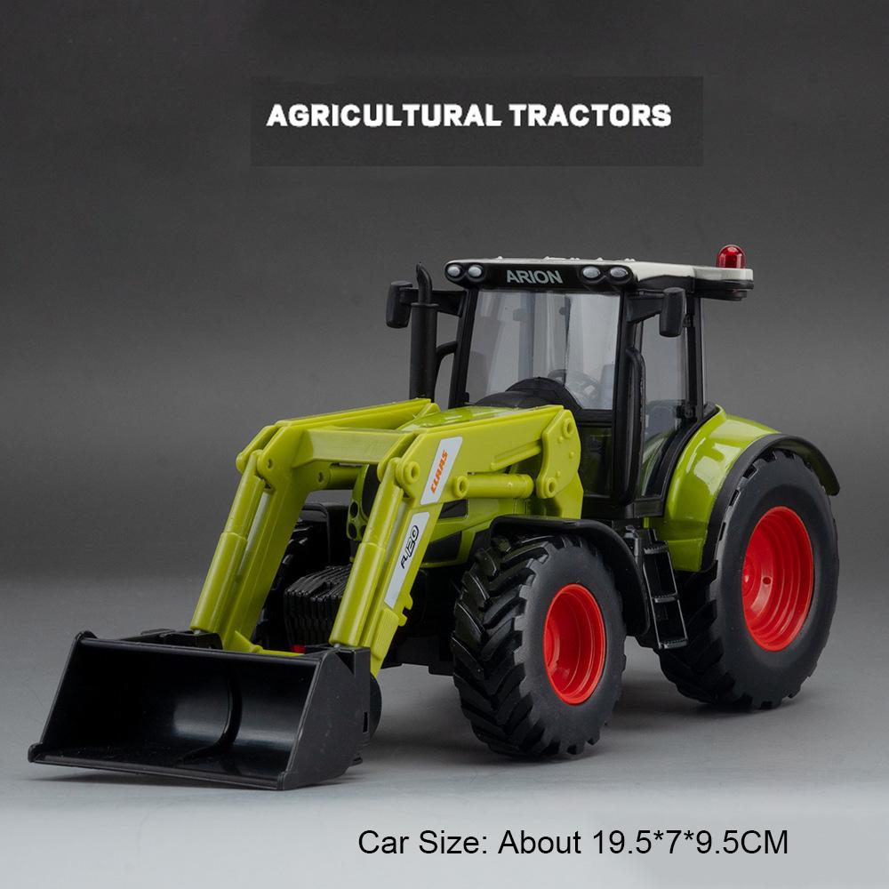 1:32 Agricultural Tractor Alloy Model Toy Diecast Car Front Wheel Steering Rubber Tires Miniature Vehcies Children's Puzzle Toys