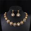Elegant Pearl and Crystal Jewelry Set: Necklace, Earrings, & Bracelet for Brides