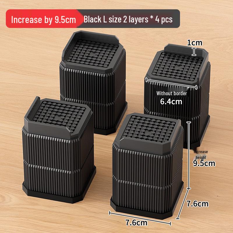 Adjustable Stackable Furniture Riser Pads for Table, Cabinet, and Bed Legs - Moisture-Proof, Strong Load-Bearing Plastic Blocks