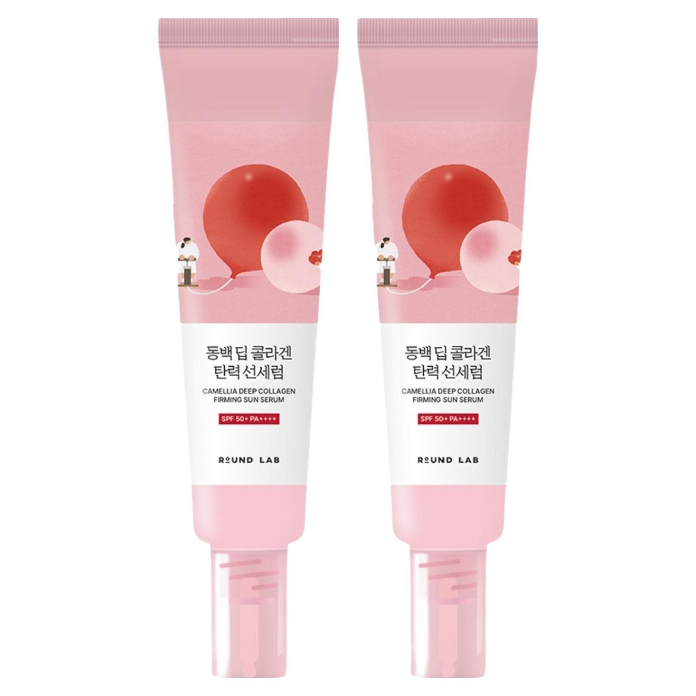 

Round Lab Camellia Deep Collagen Firming Sun Serum SPF50+ PA++++ - Anti-Aging Elasticity Support & Strong UV Protection (50ml x 2 Pack)