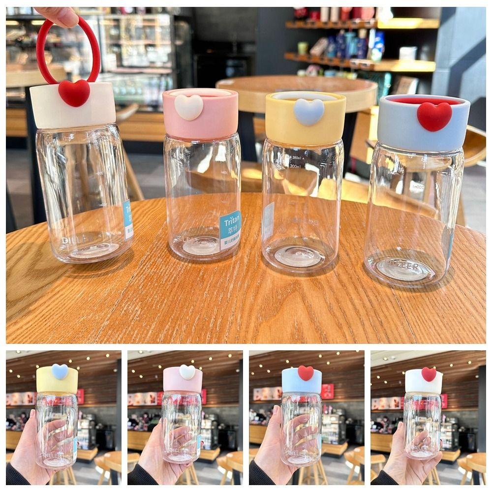 Plastic Straight Drink Water Cup With Handle Fitness Drinking Bottle Outdoor Sport